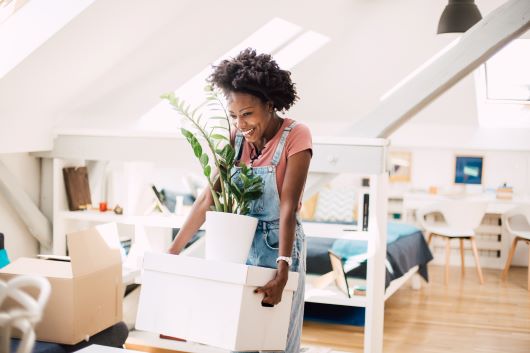 Woman moving in